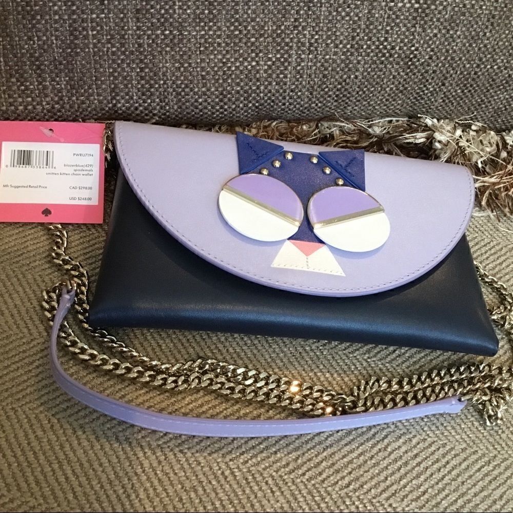 KATE SPADE SMITTEN KITTEN CHAIN WALLET